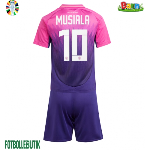 Tyskland Jamal Musiala #10 Bortaställ Barn EM 2024 Kortärmad (+ Korta byxor)